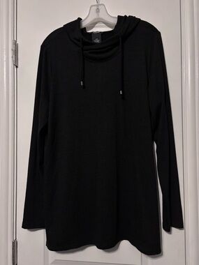 Premise Black Hooded Tunic Top Size Large